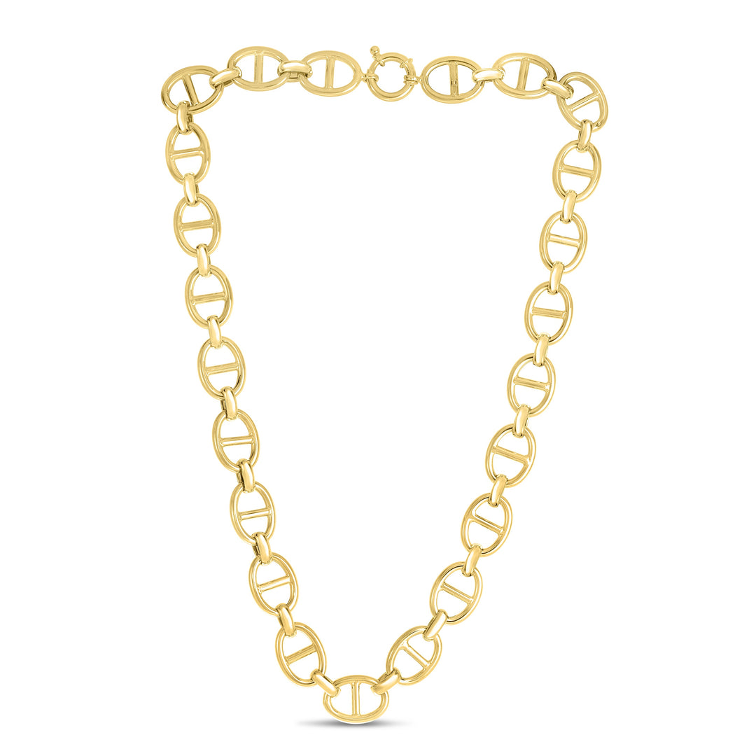 14K Gold 13mm Mariner Link Necklace