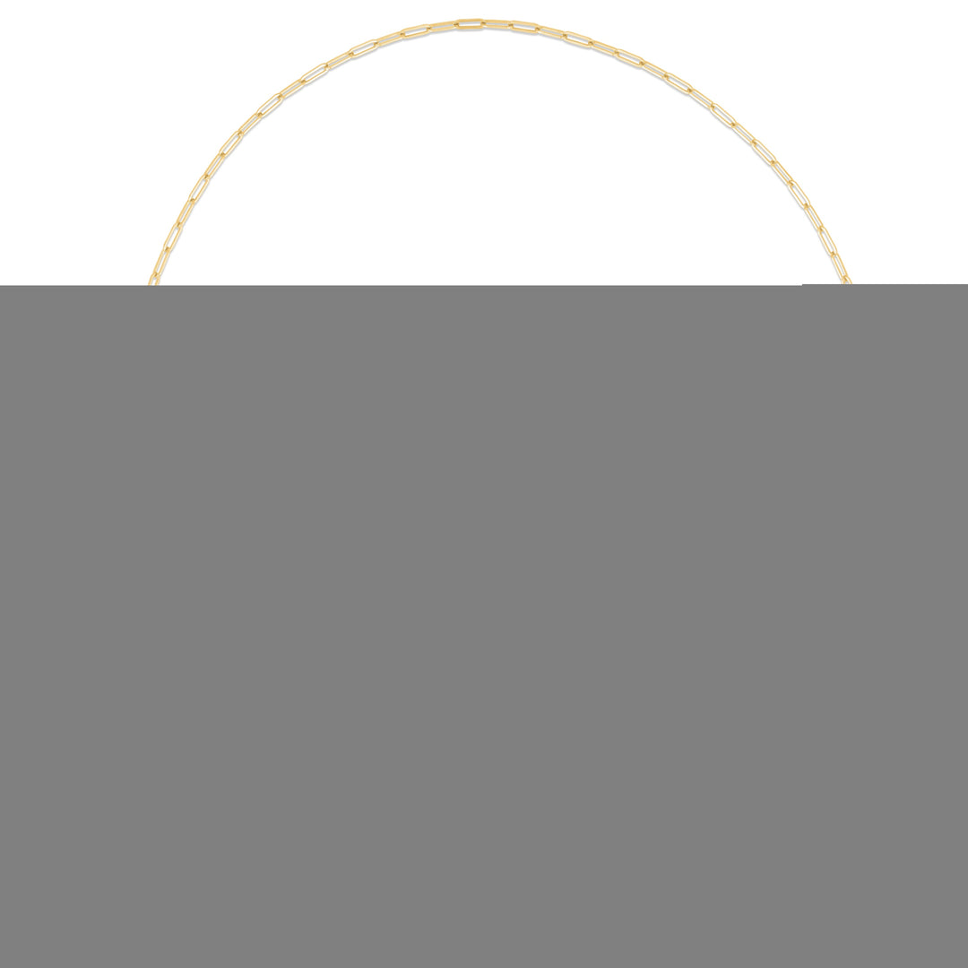 14K Elongated Link Push-lock Necklace