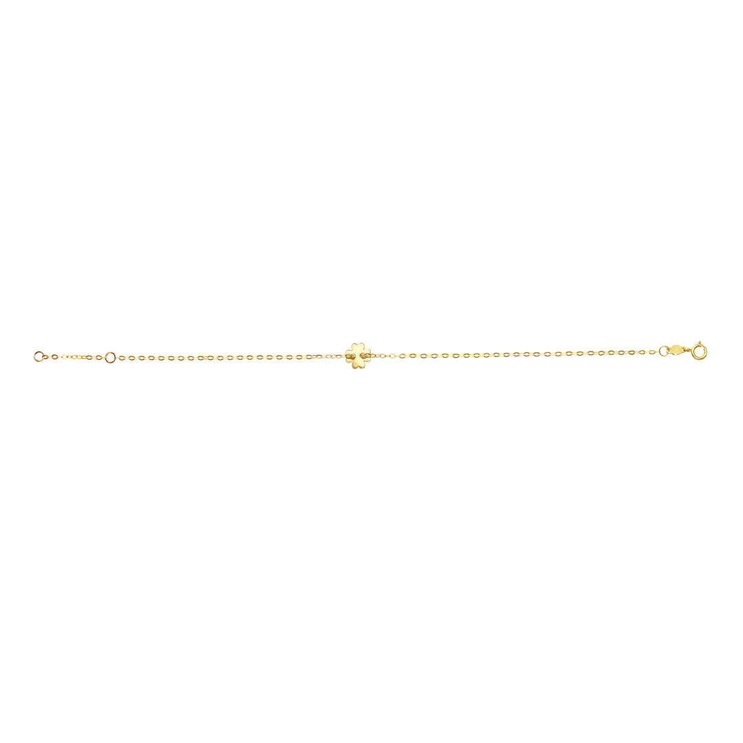 14K Gold Clover Bracelet
