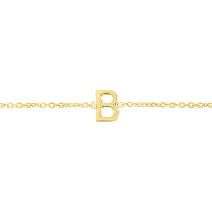 14K Mini Initial B Bracelet