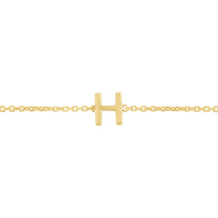 14K Mini Initial H Bracelet