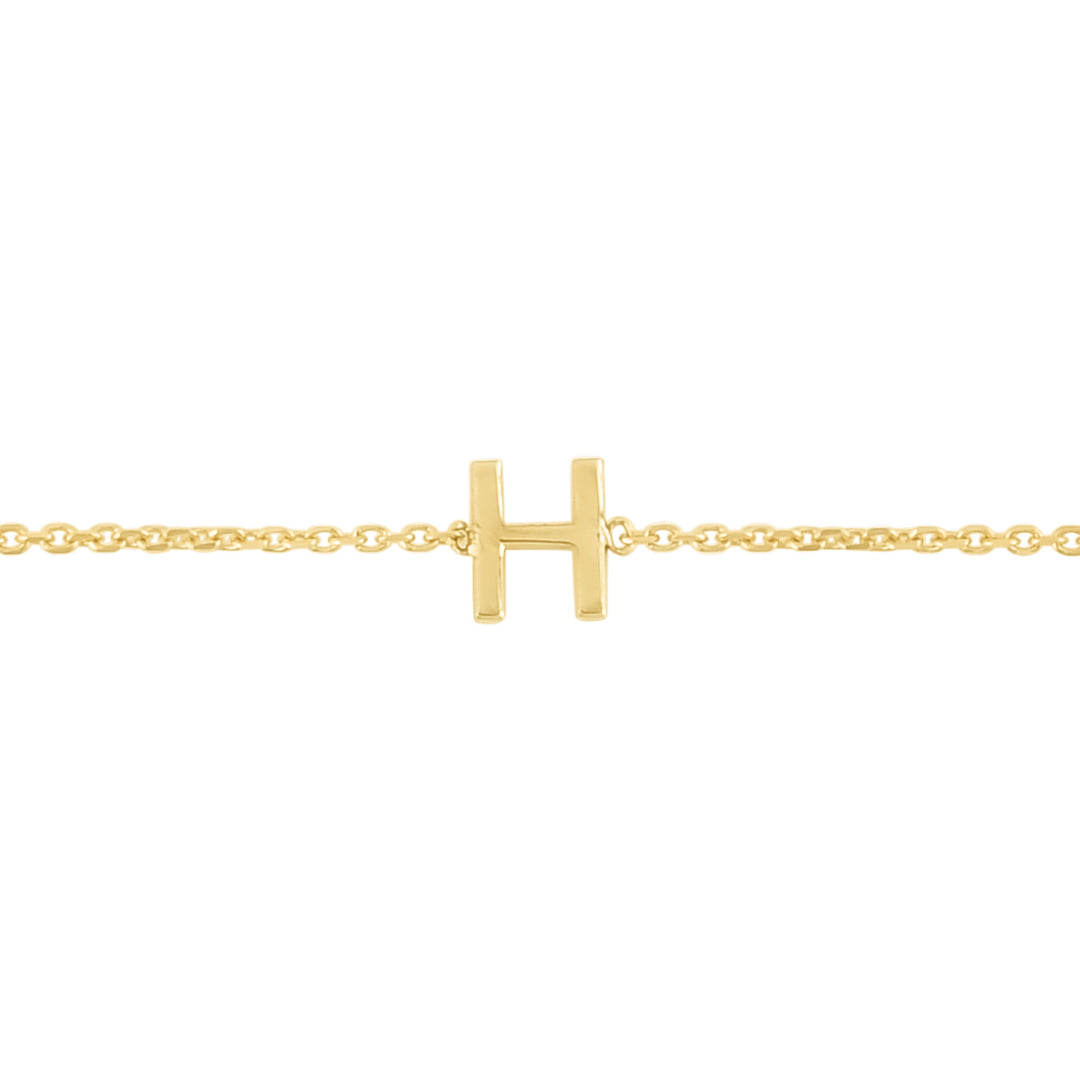 14K Mini Initial H Necklace