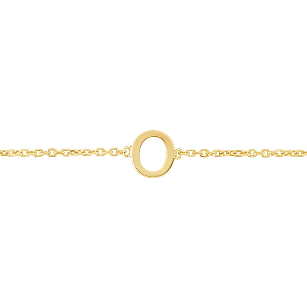 14K Mini Initial O Bracelet