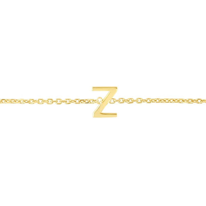 14K Mini Initial Z Bracelet