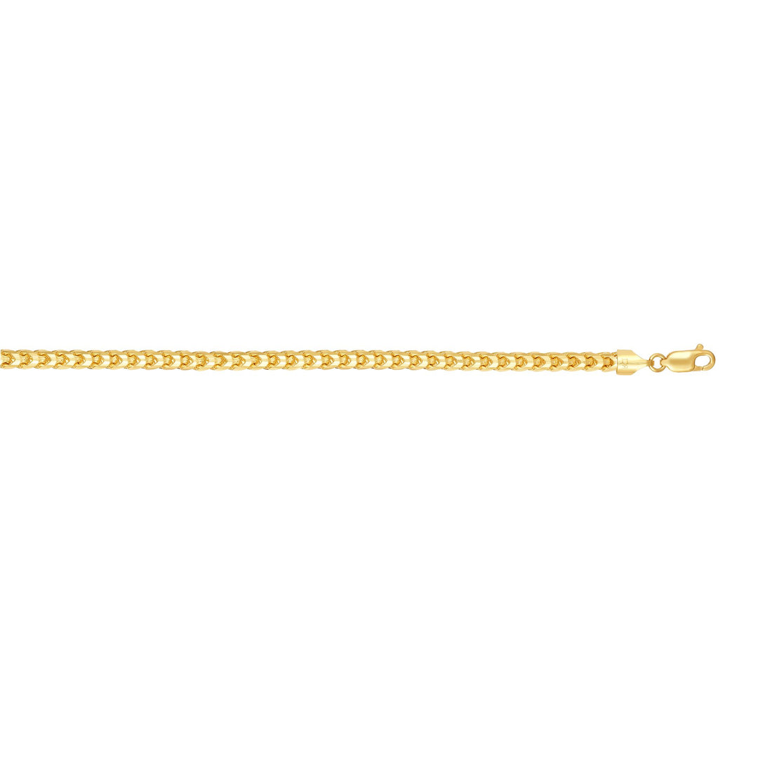 14K Gold 8.5"" 4.6mm Round Franco Chain