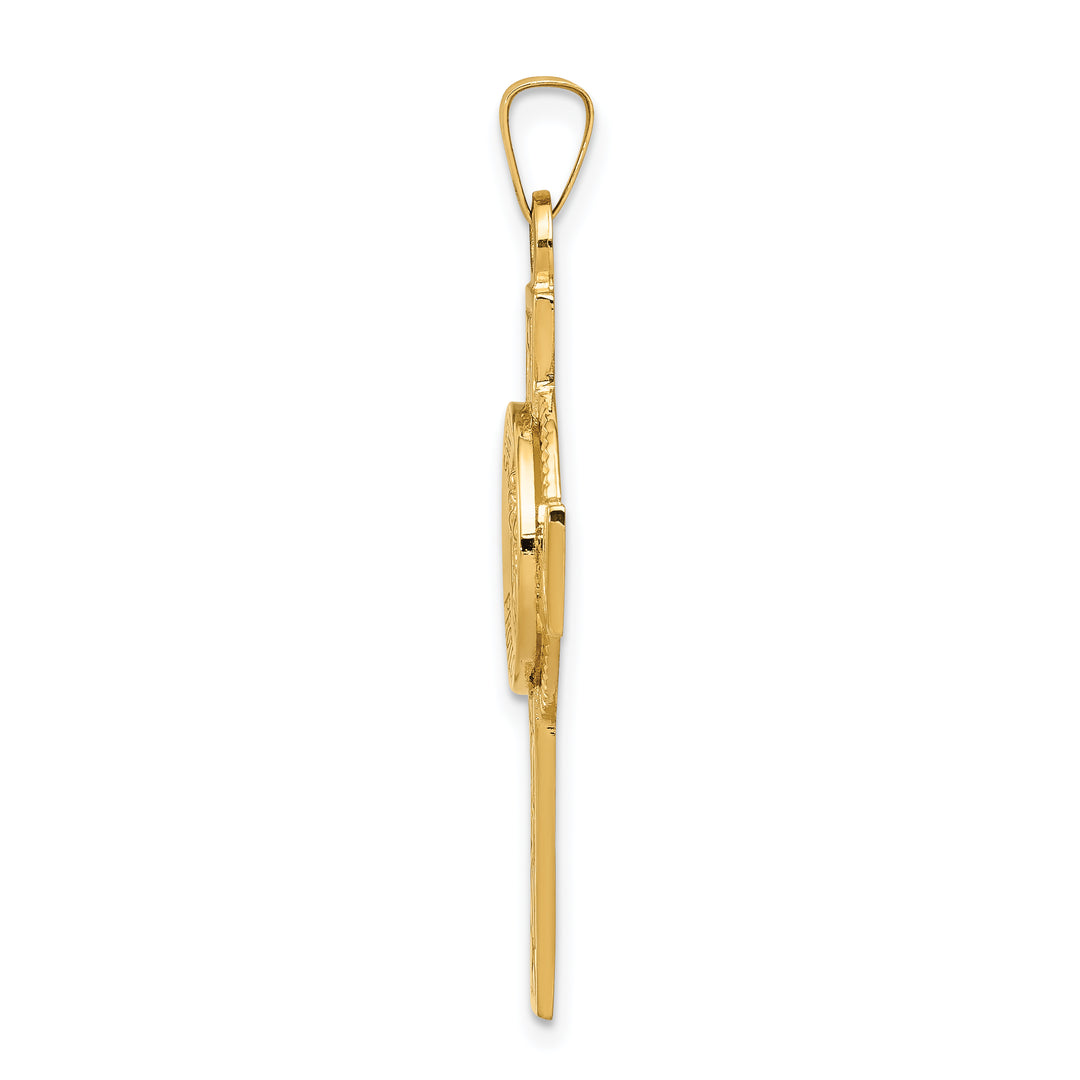 14k Cross w/St. Christopher Medal Pendant
