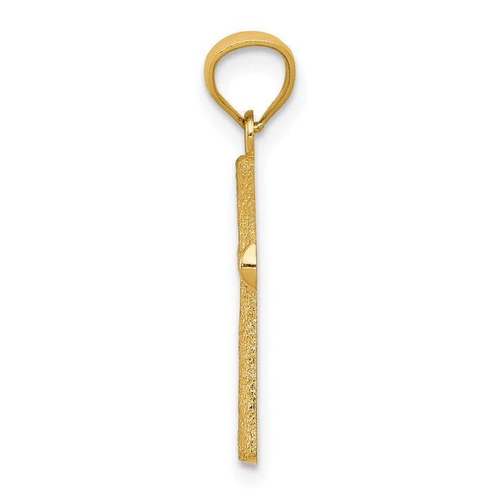 14k Diamond-cut Cross Pendant