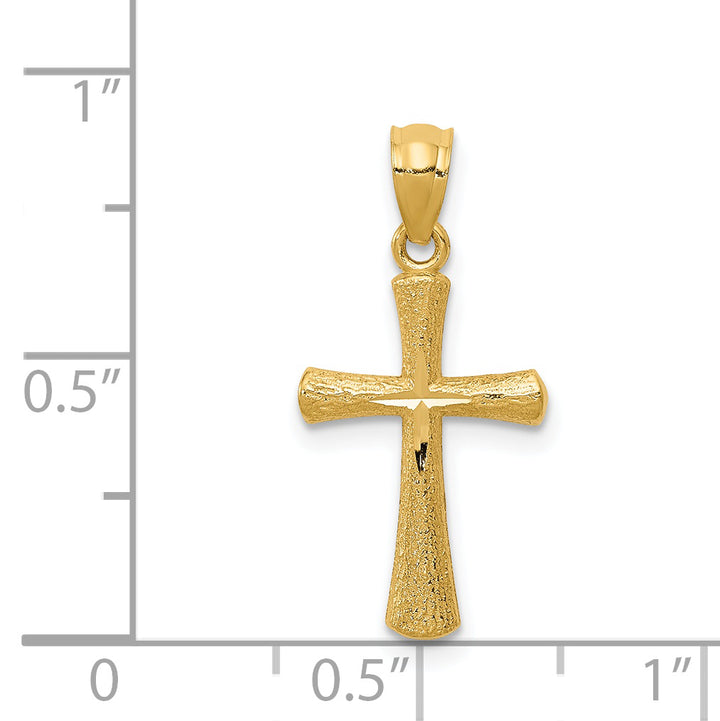 14k Diamond-cut Cross Pendant