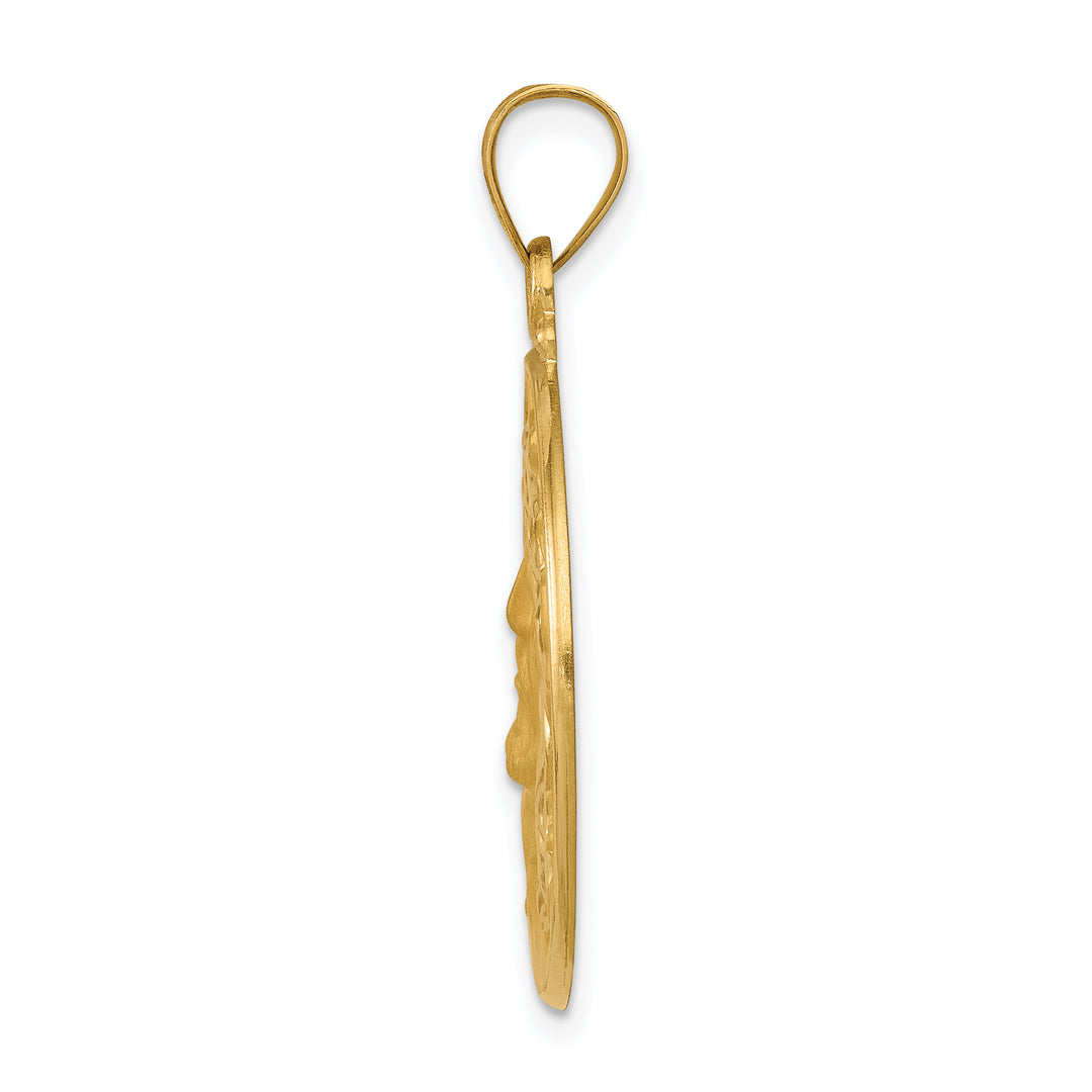 14k Head of Christ Medal Hollow Round Pendant
