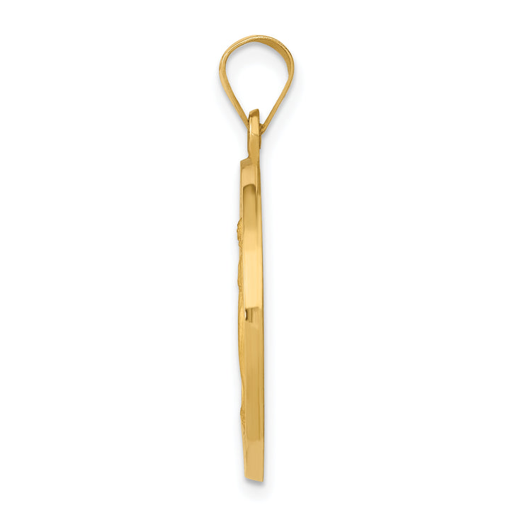 14k Miraculous Medal Hollow Pendant
