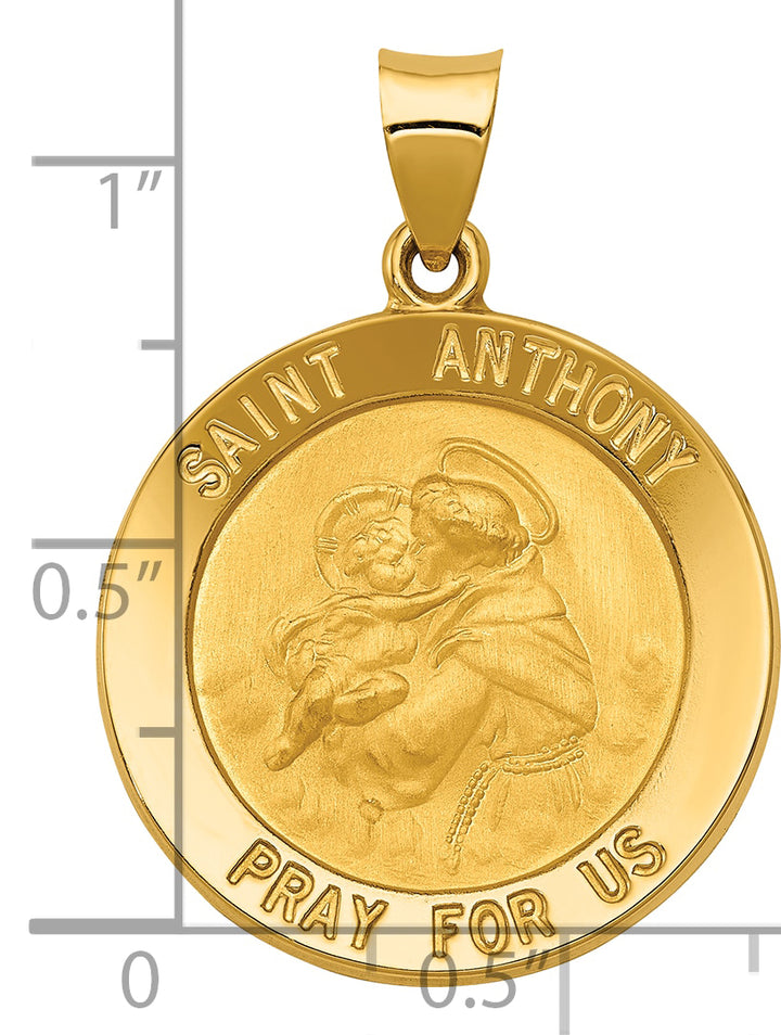 14k Saint Anthony Medal Hollow Pendant
