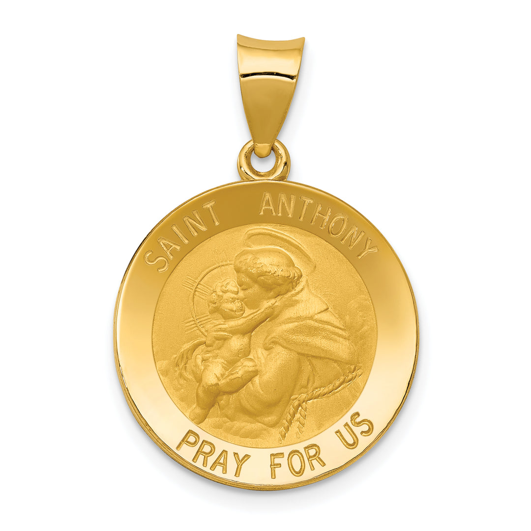 14k Saint Anthony Medal Hollow Pendant
