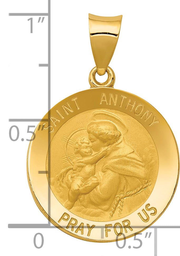 14k Saint Anthony Medal Hollow Pendant