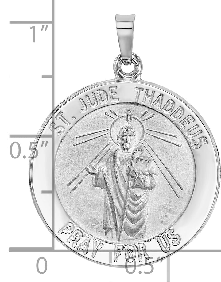 14k White Gold Saint Jude Medal Pendant