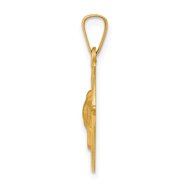 14k Holy Spirit Medal Hollow Round Pendant