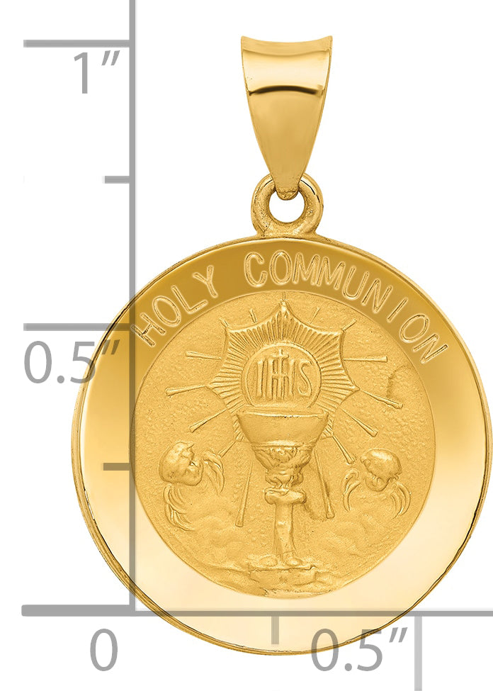 14k Holy Communion Medal Hollow Pendant
