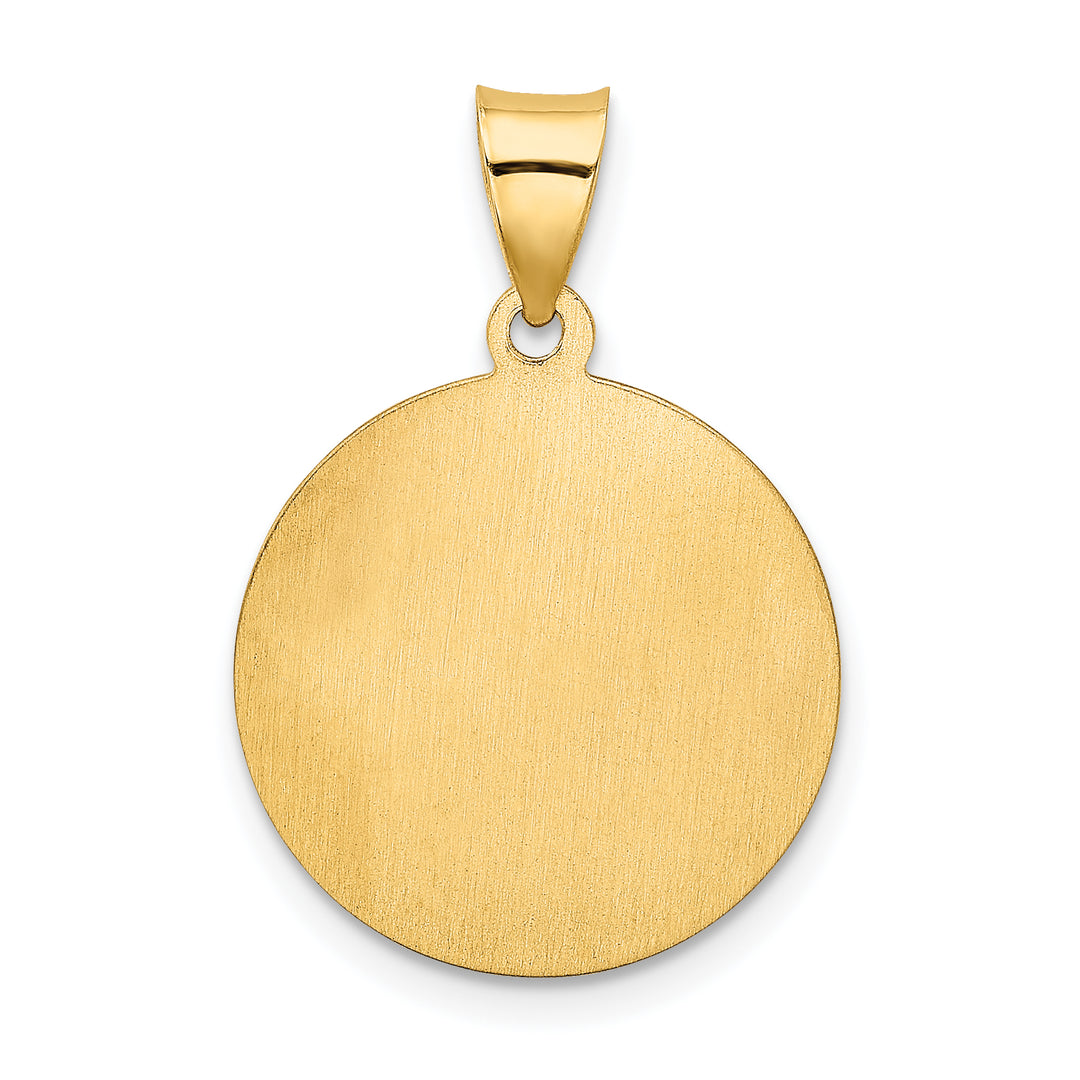 14k Confirmation Medal Hollow Round Pendant
