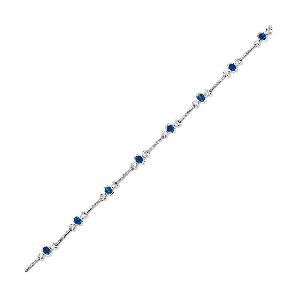 14Kt White Gold Diamond 1/3Ctw & Tanzanite 1 1/2Ctw Bracelet
