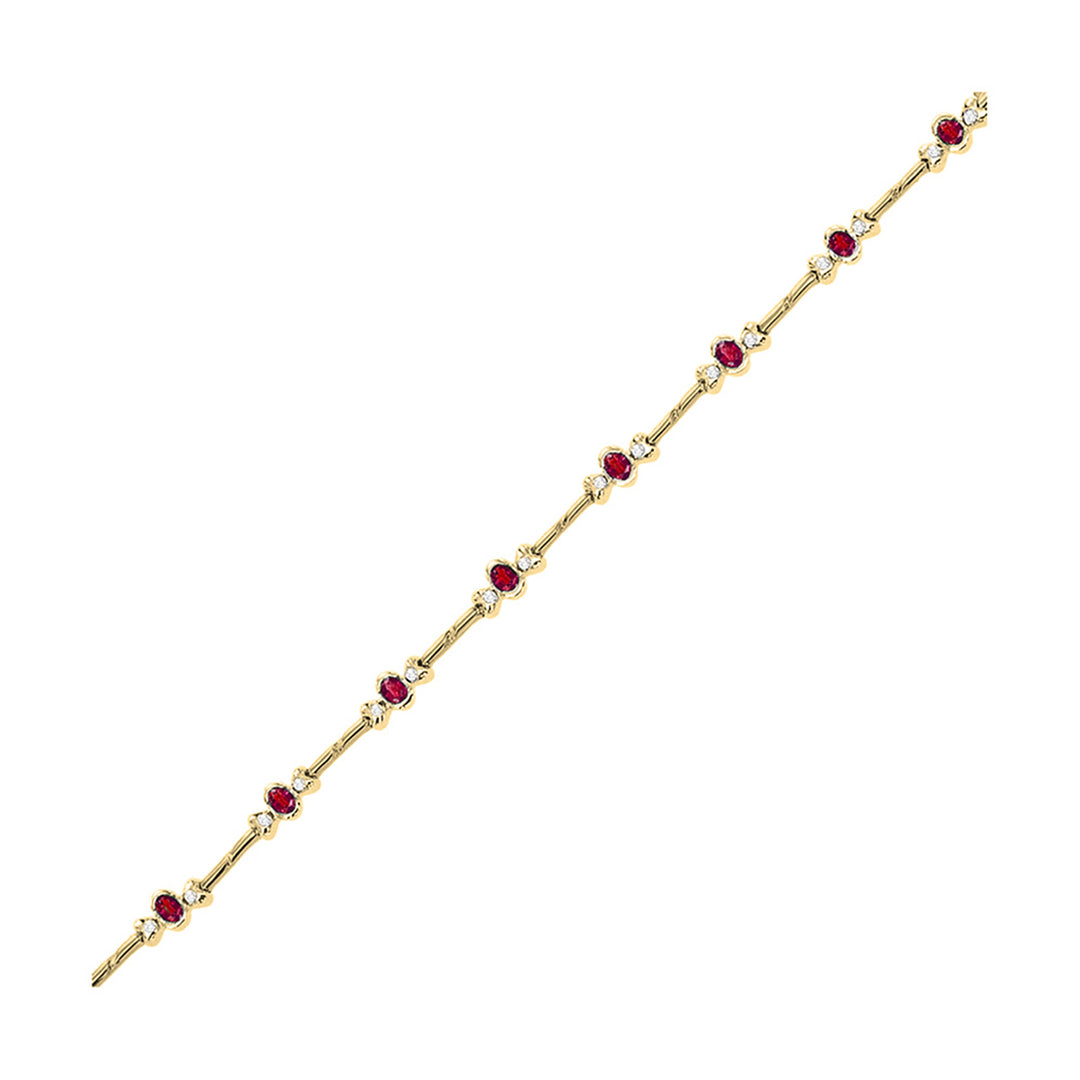 14Kt Yellow Gold Diamond 1/3Ctw & Ruby 2Ctw Bracelet