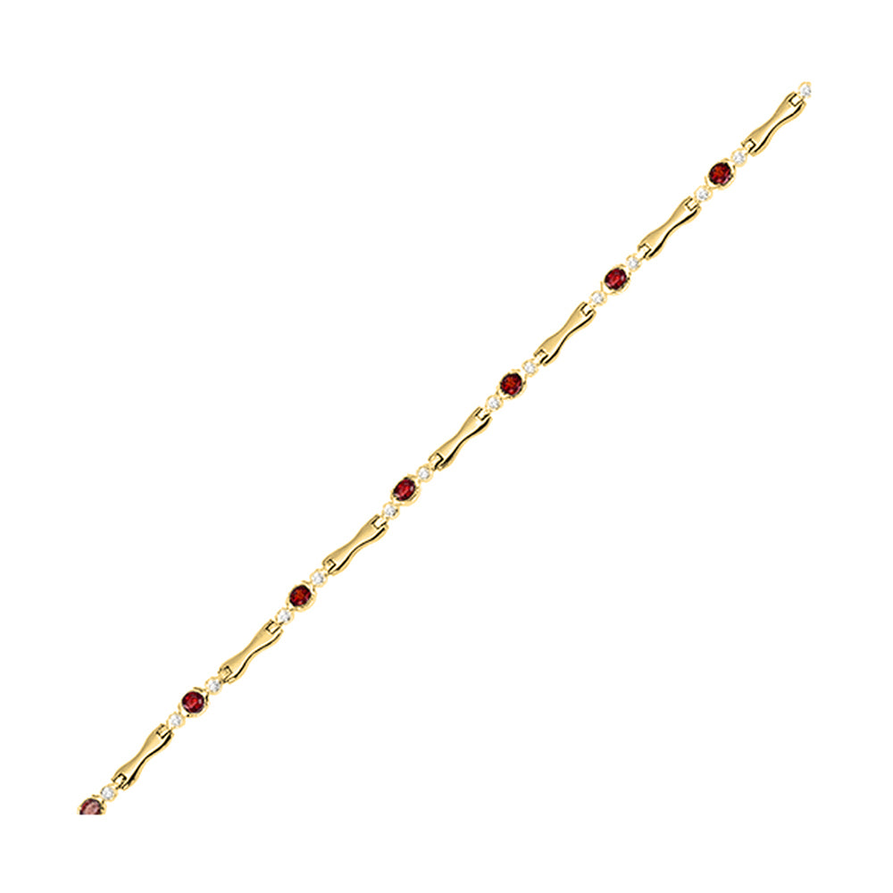 14Kt Yellow Gold Diamond 1/4Ctw & Ruby 2 1/4Ctw Bracelet