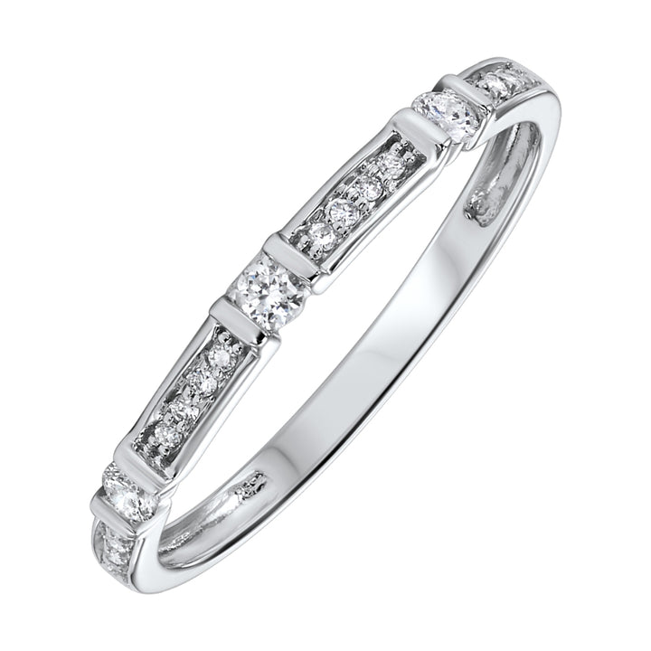 10Kt White Gold Diamond 1/20Ctw & Citrine 1/8Ctw Ring