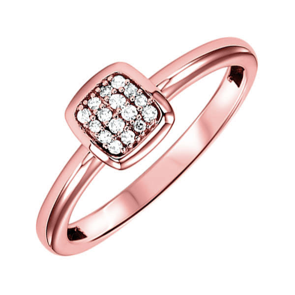 14Kt Rose Gold Diamond 1/12Ctw Ring