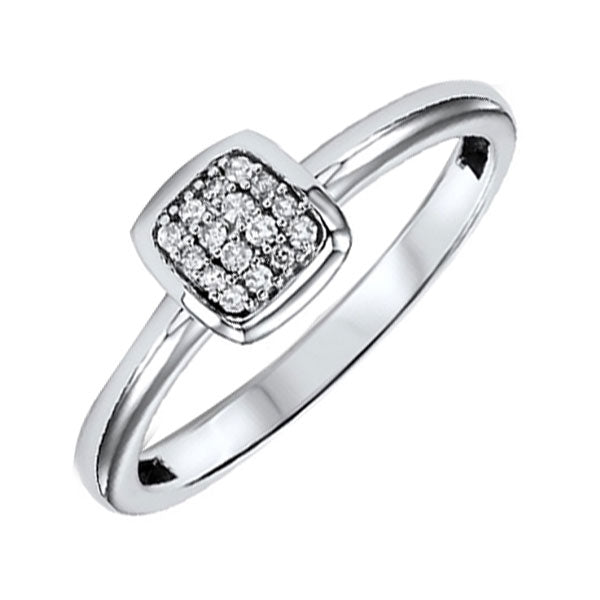 14Kt White Gold Diamond 1/12Ctw Ring