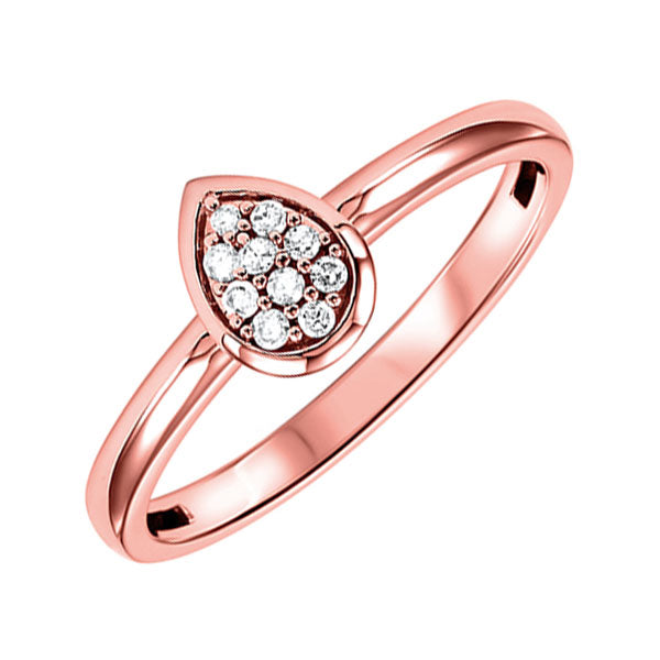 10Kt Rose Gold Diamond 1/10Ctw Ring