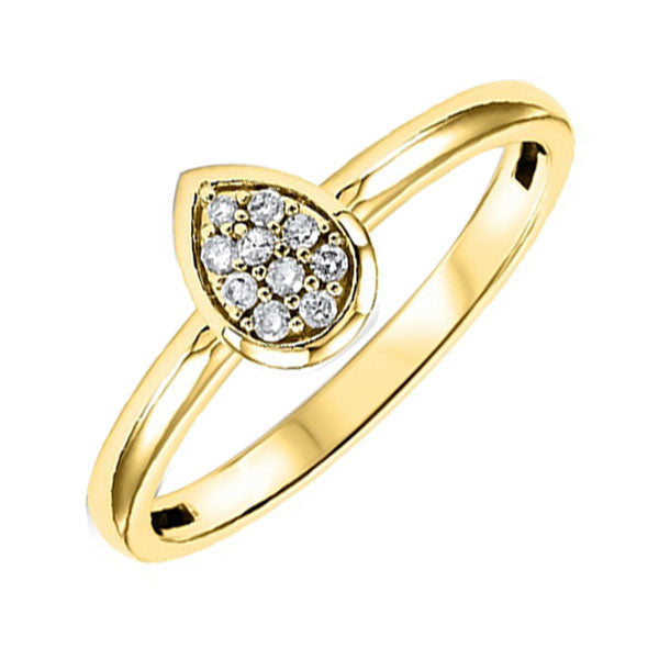 14Kt Yellow Gold Diamond 1/10Ctw Ring
