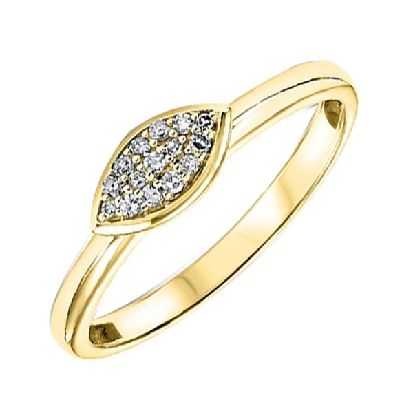 14Kt Yellow Gold Diamond 1/12Ctw Ring
