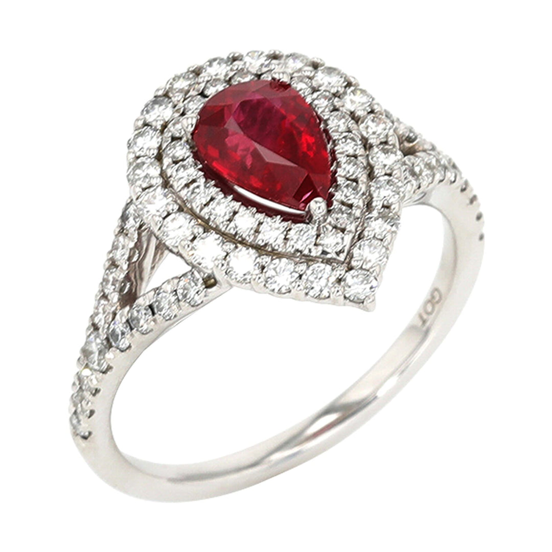 14Kt White Gold Diamond 3/4Ctw & Ruby 1Ctw Ring