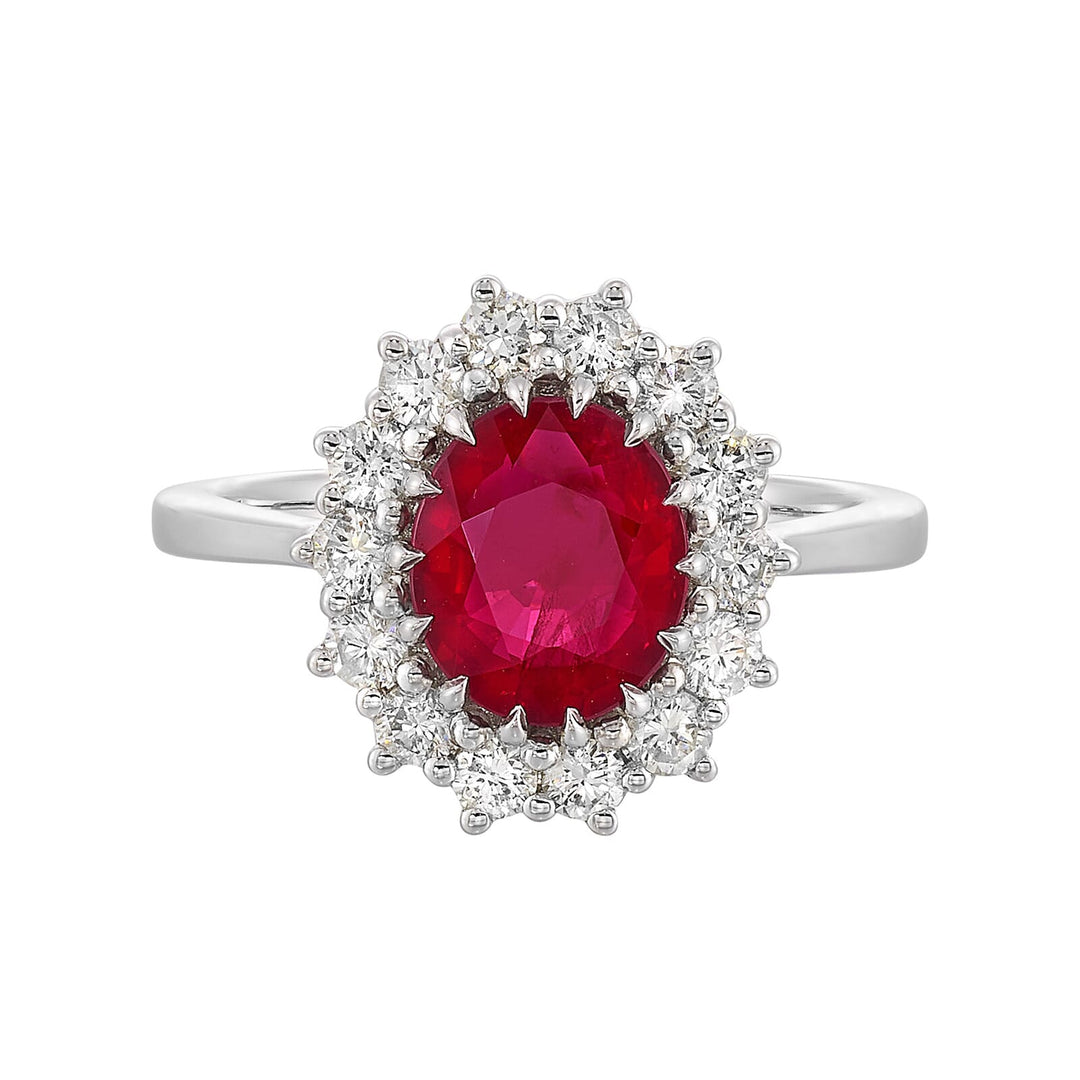 14Kt White Gold Diamond 5/8Ctw & Ruby 2 1/5Ctw Ring