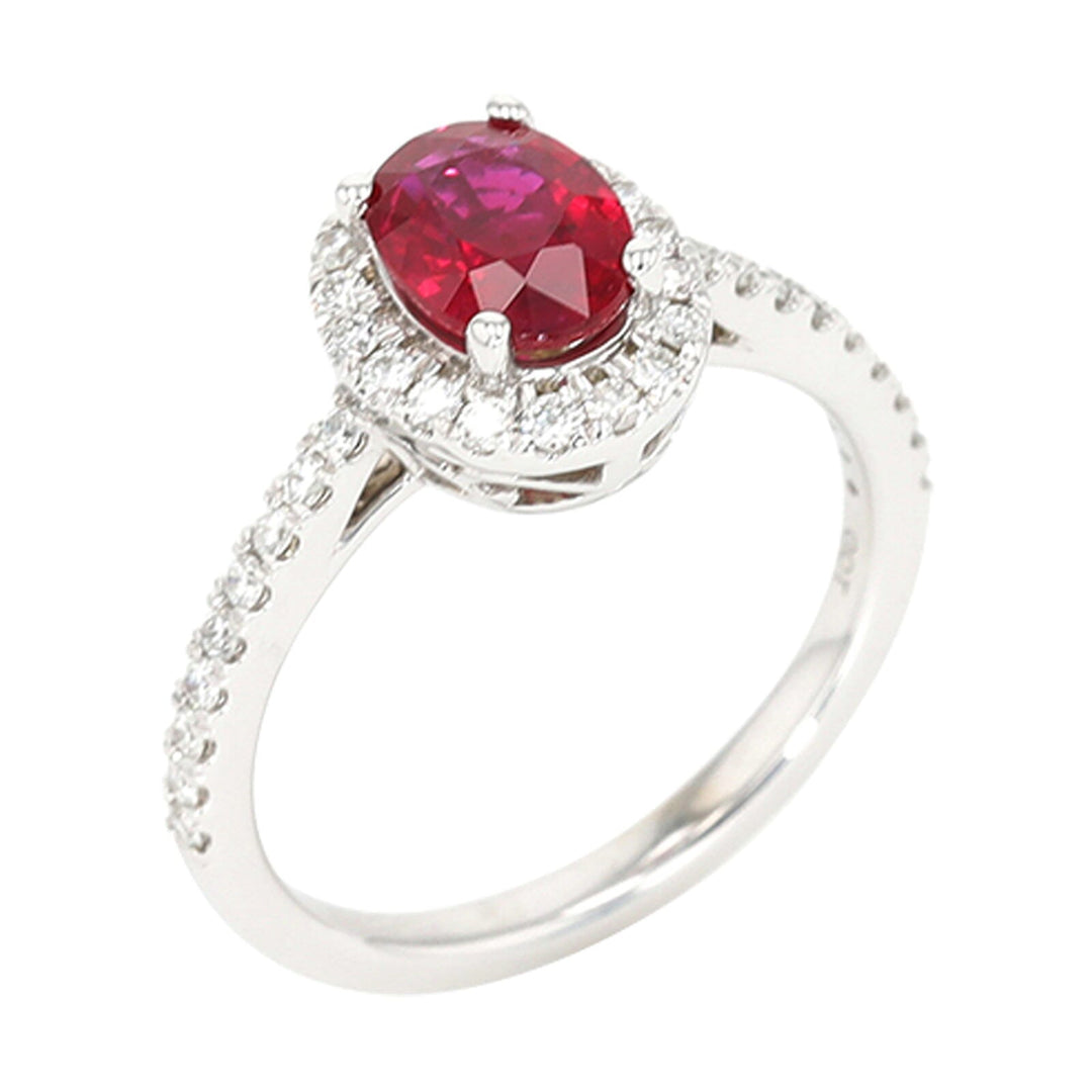 14Kt White Gold Diamond 1/3Ctw & Ruby 1 1/3Ctw Ring