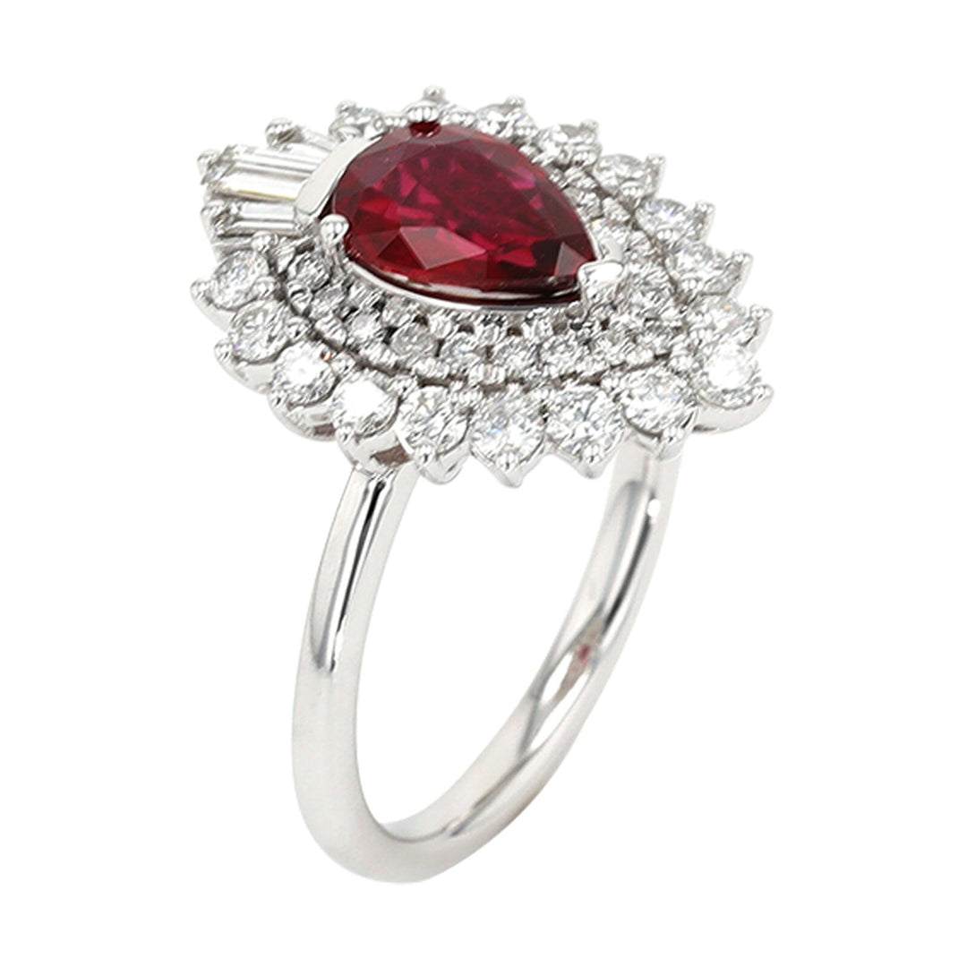 14Kt White Gold Diamond 3/4Ctw & Ruby 1 1/4Ctw Ring