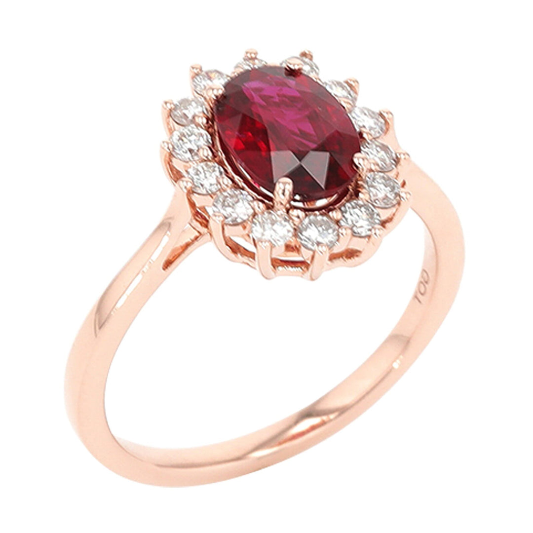 14Kt Rose Gold Diamond 1/3Ctw & Ruby 1 1/3Ctw Ring