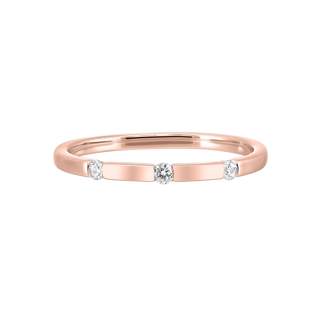 14Kt Rose Gold Diamond 1/12Ctw Ring