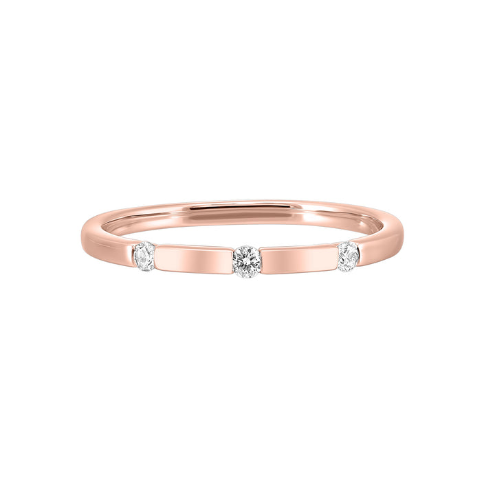 14Kt Rose Gold Diamond 1/12Ctw Ring