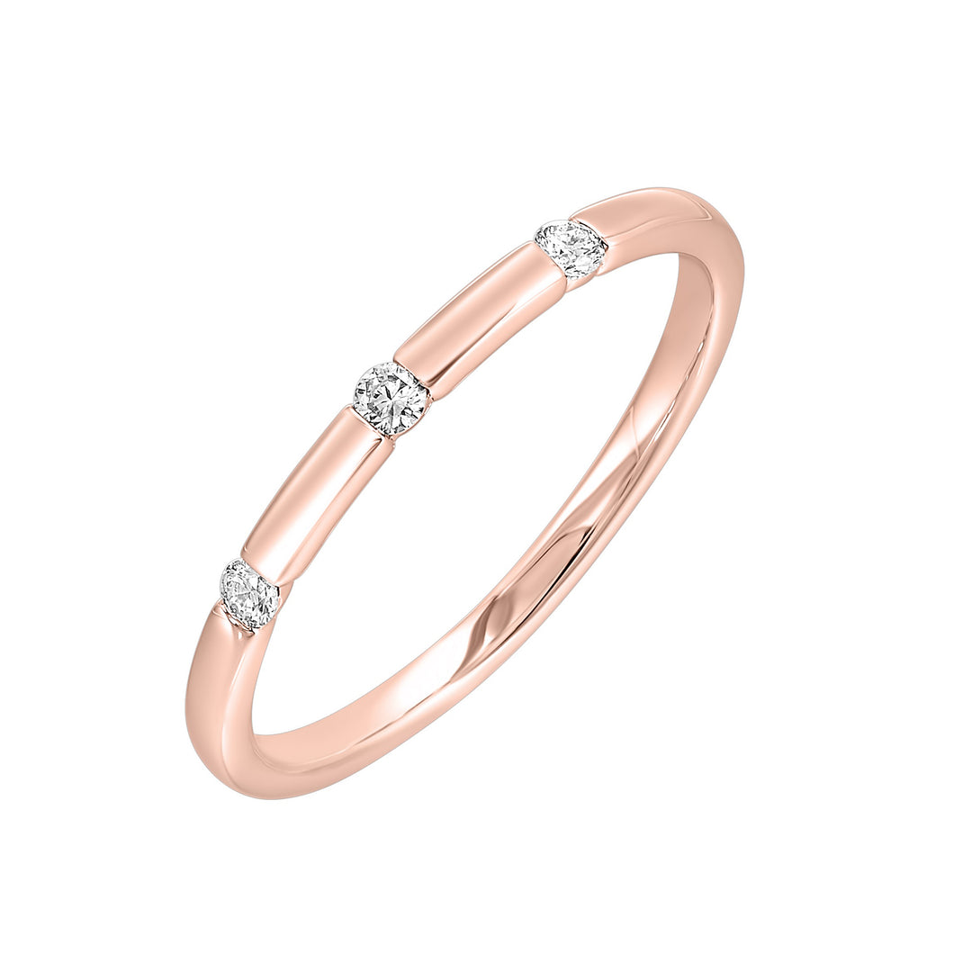 14Kt Rose Gold Diamond 1/12Ctw Ring