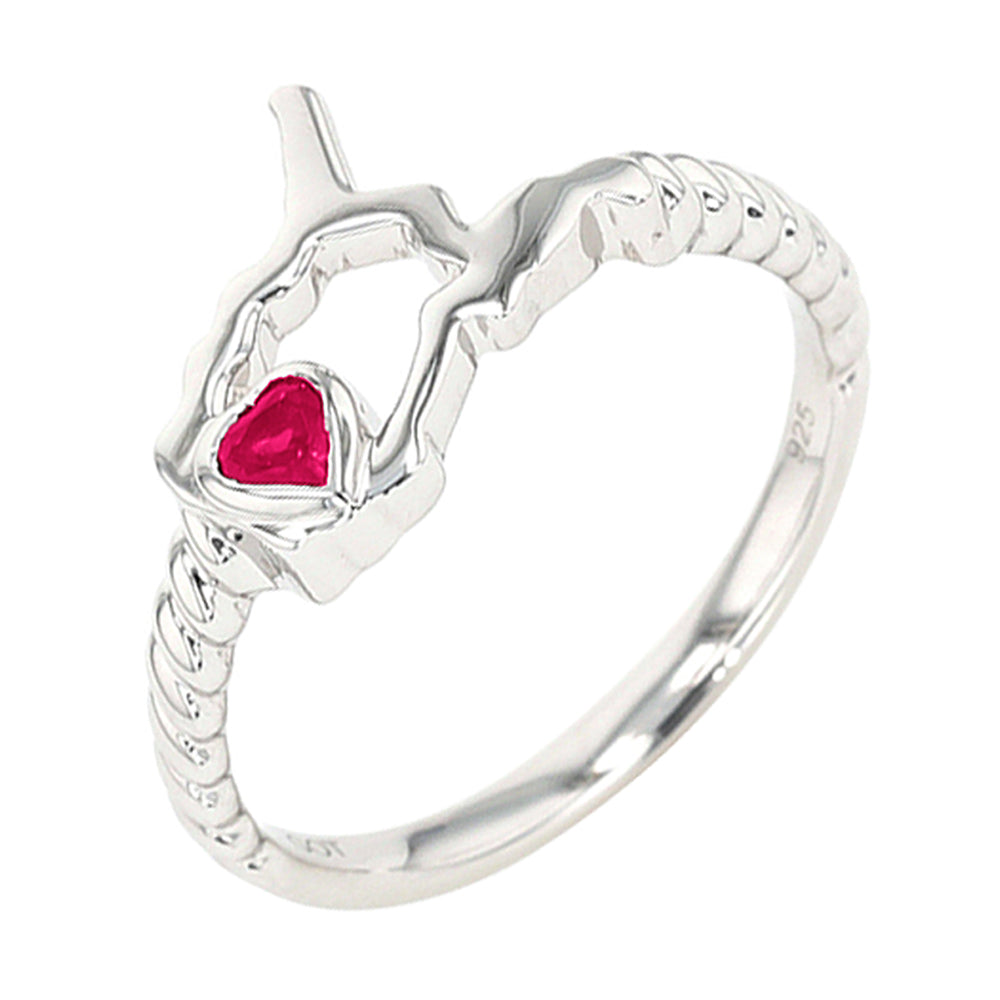14Kt White Gold Pink Tourmaline 1/10Ctw Ring