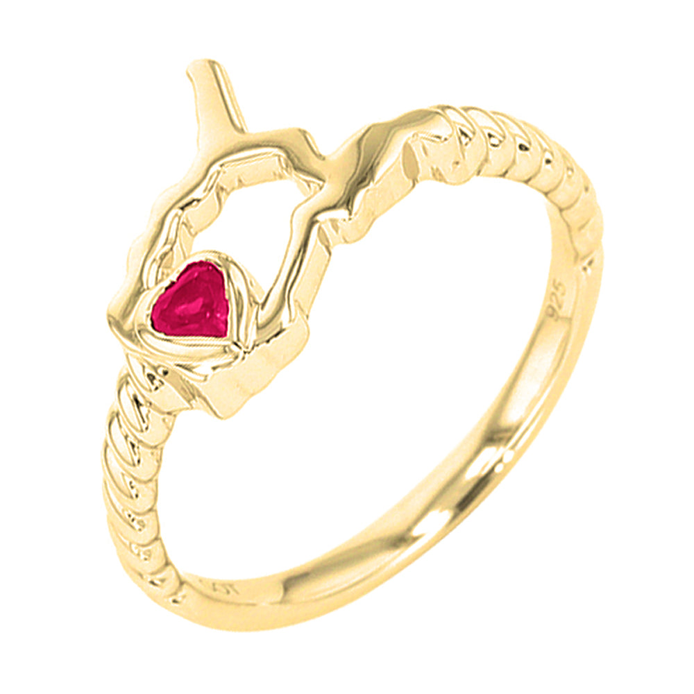 14Kt Yellow Gold Pink Tourmaline 1/10Ctw Ring
