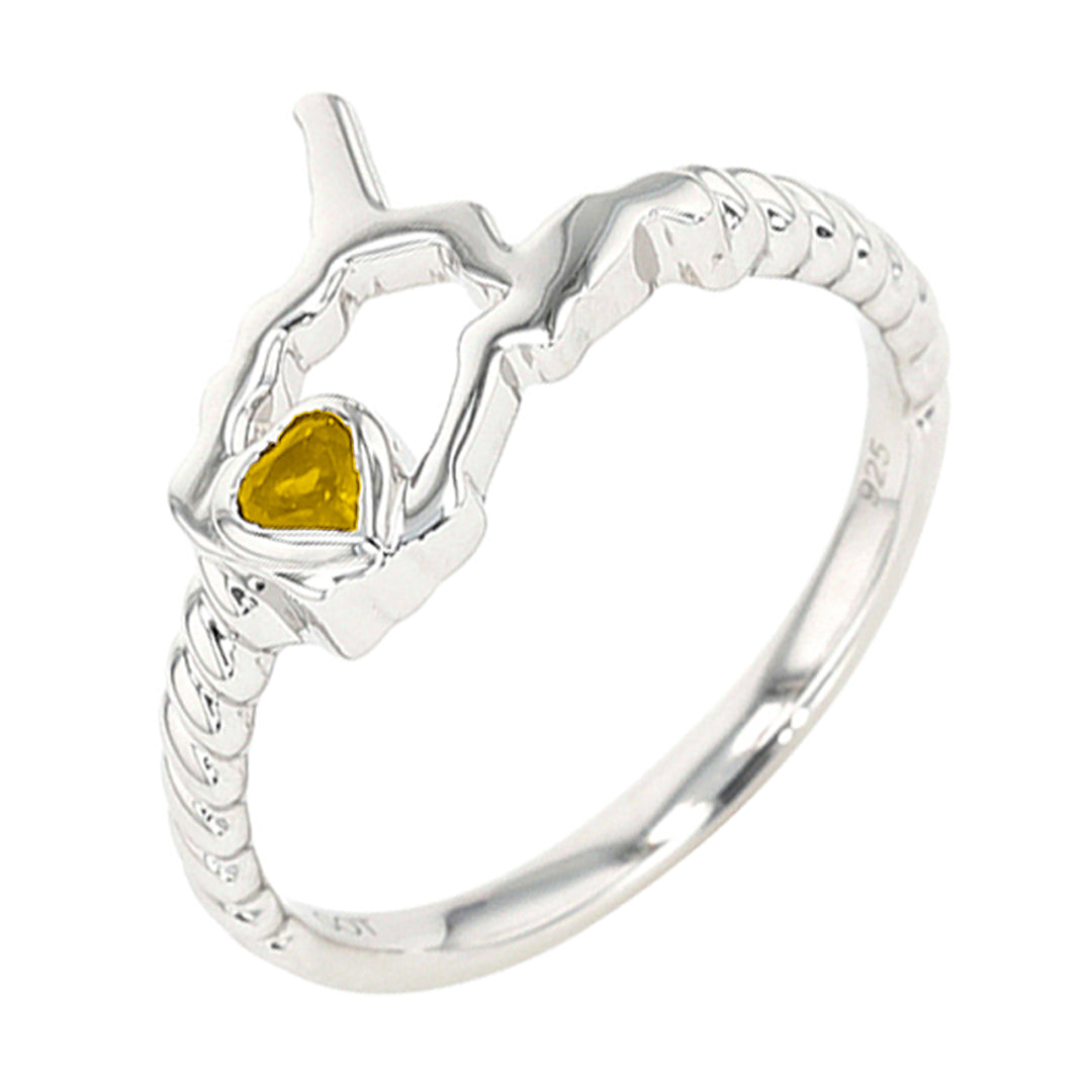 Silver Citrine 1/10Ctw Ring