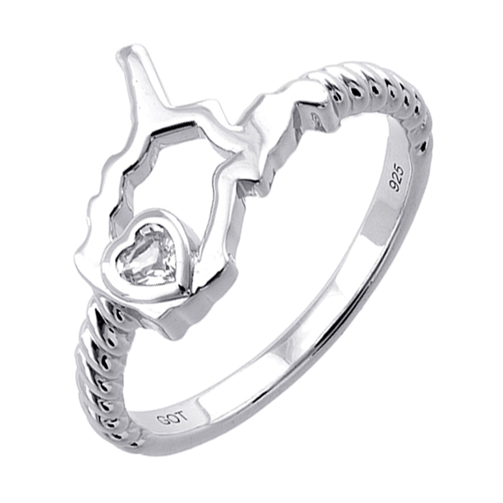 Silver White Sapphire 1/10Ctw Ring