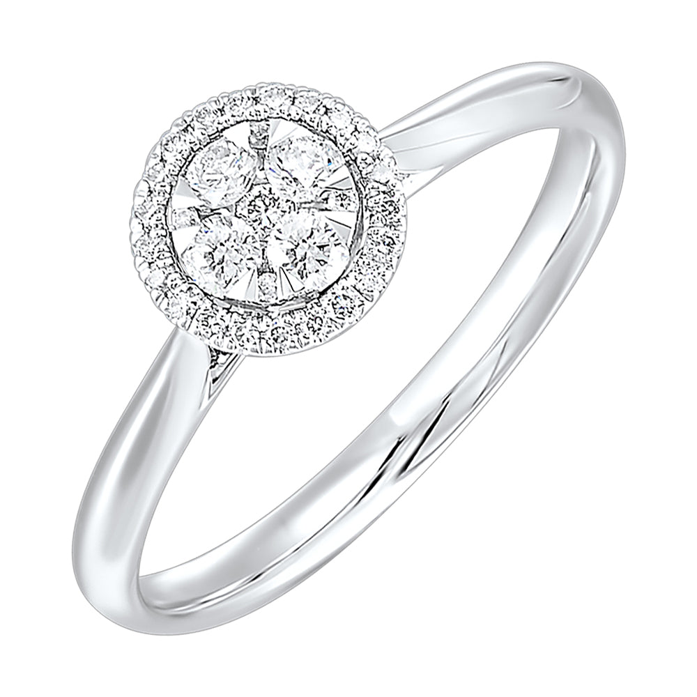 14Kt White Gold Diamond 1/4Ctw Ring