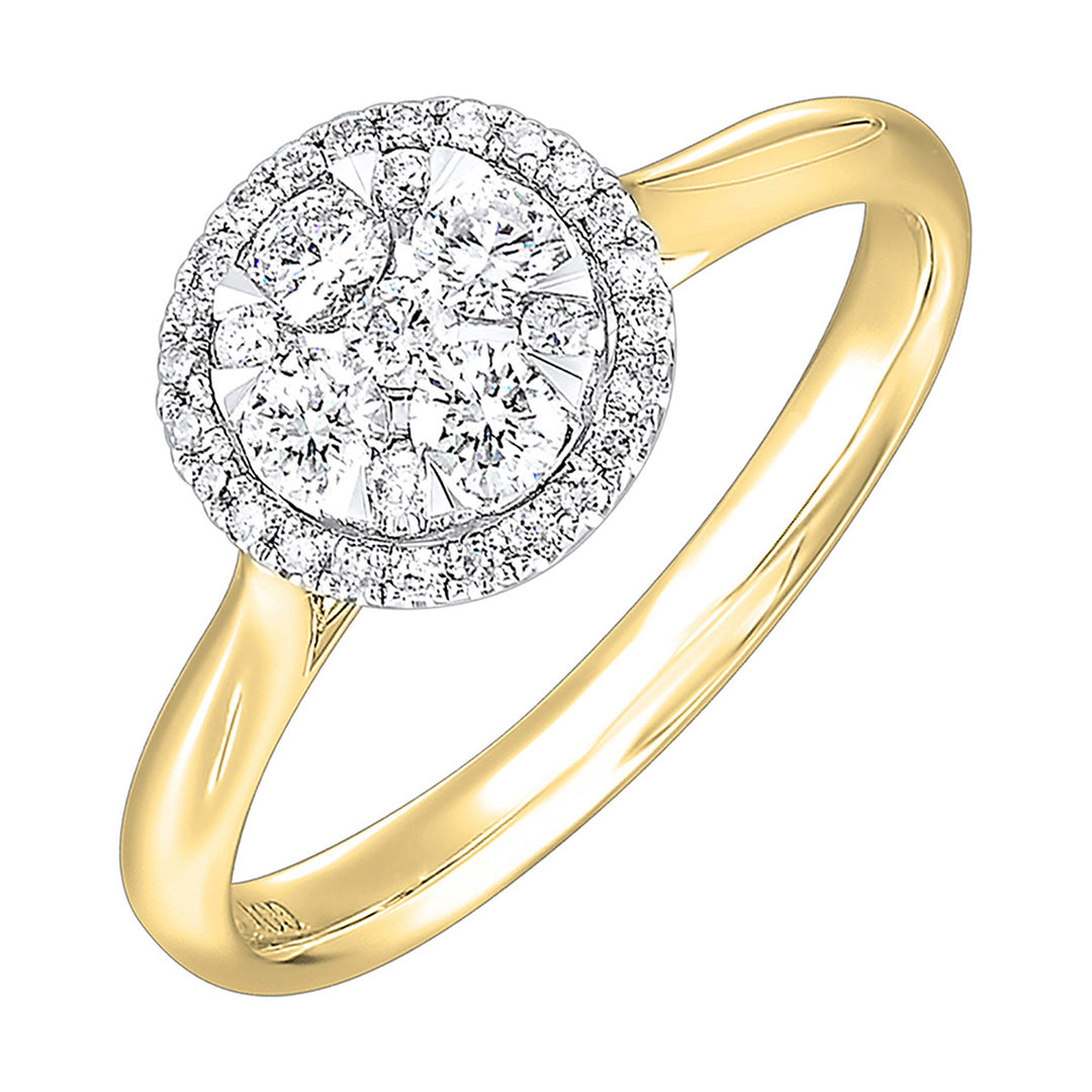 14Kt White Yellow Gold Diamond 1/2Ctw Ring