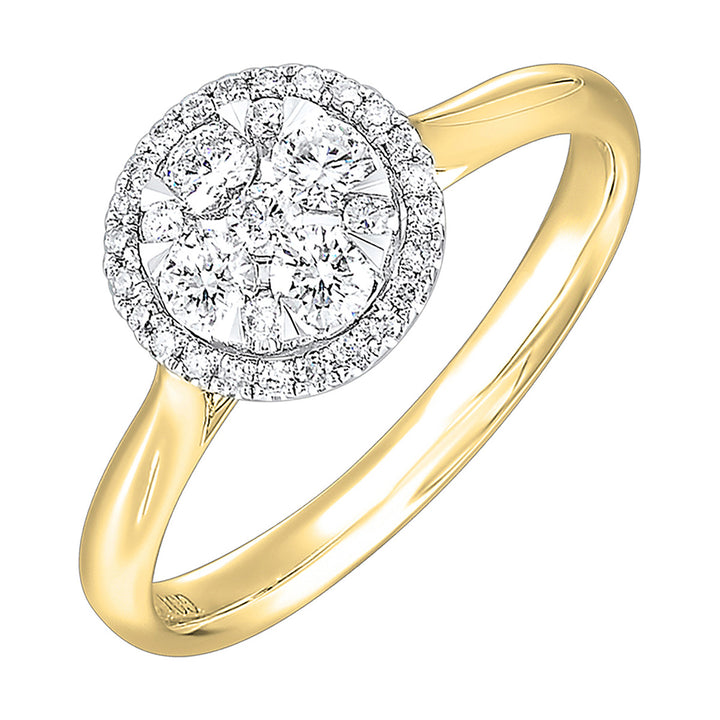 14Kt White Yellow Gold Diamond 1/2Ctw Ring