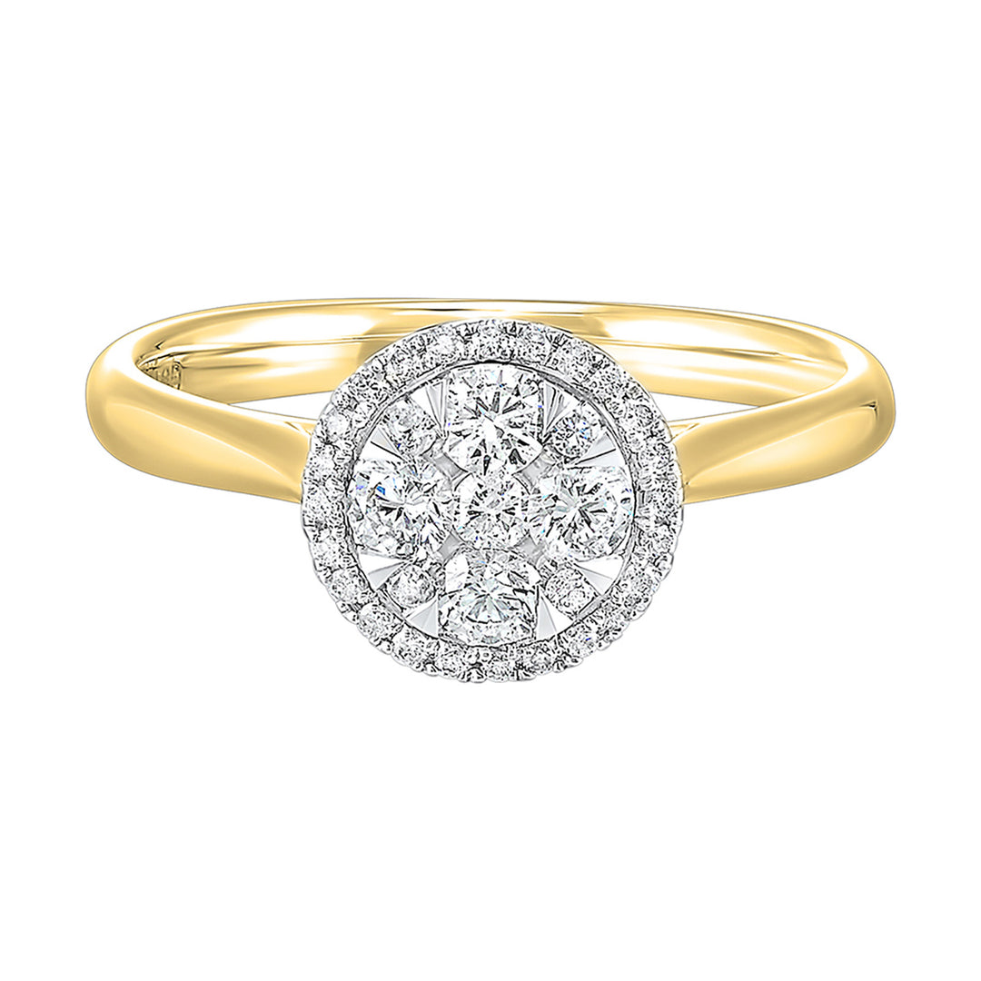 14Kt White Yellow Gold Diamond 1/2Ctw Ring