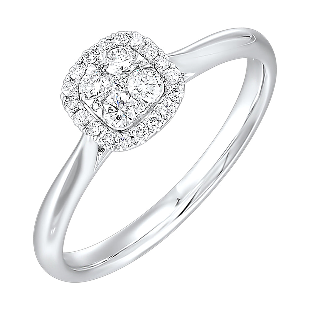 14Kt White Gold Diamond 1/4Ctw Ring