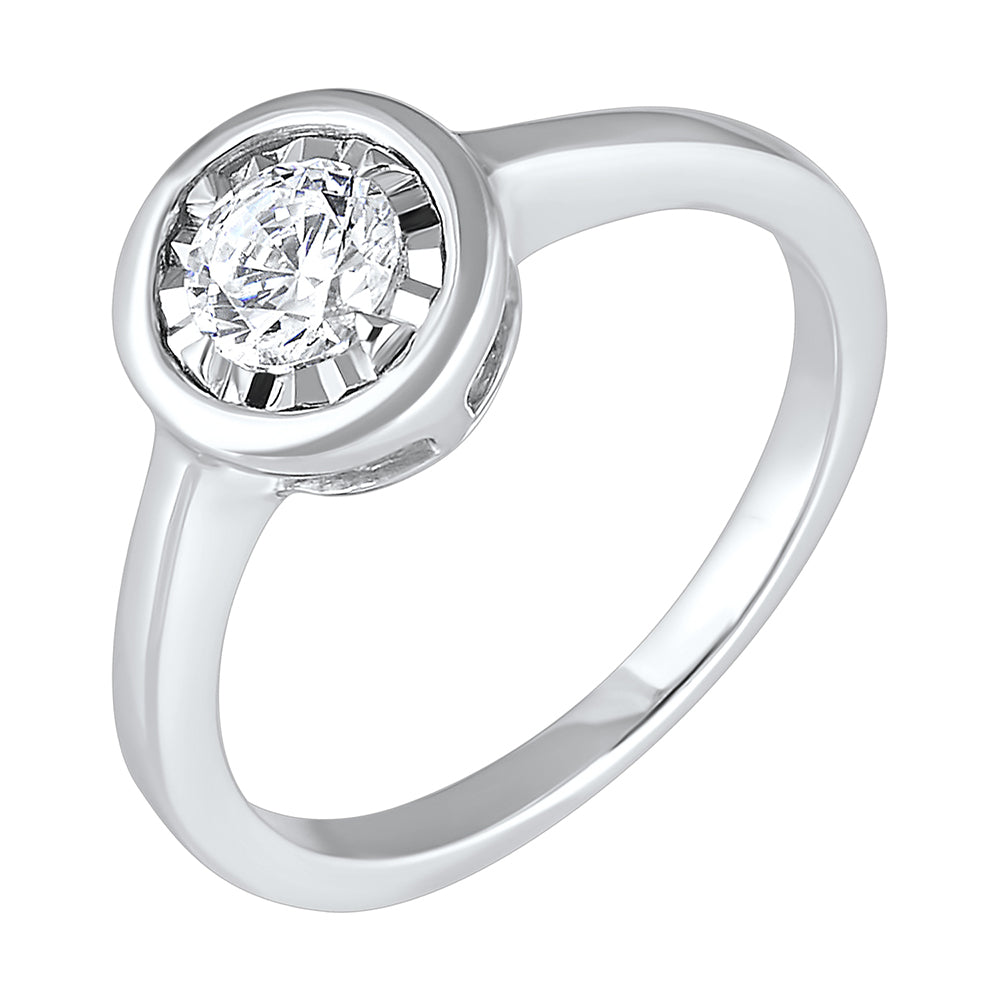 14Kt White Gold Diamond 1/6Ctw Ring