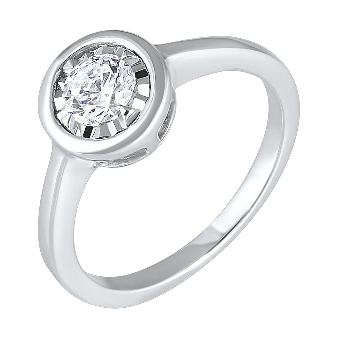 14Kt White Gold Diamond 1/6Ctw Ring