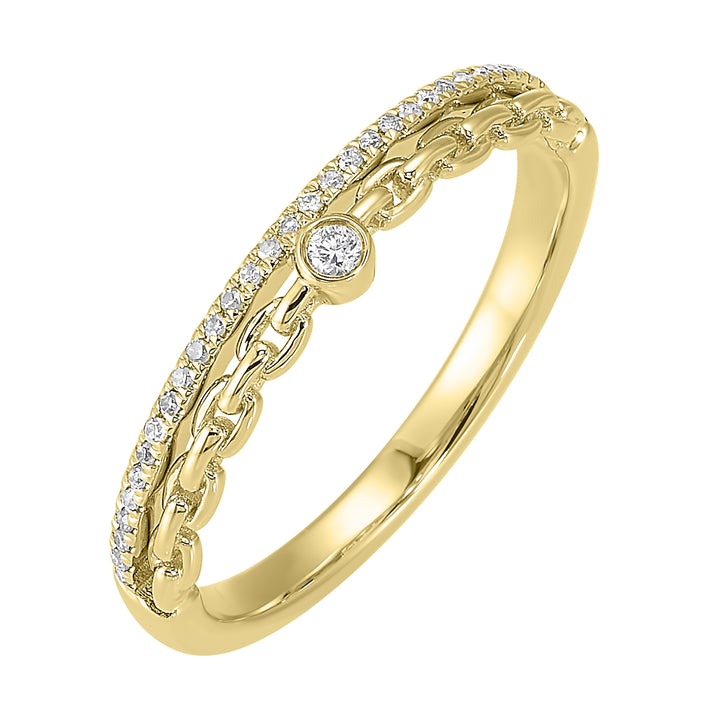 14Kt Yellow Gold Diamond 1/10Ctw Ring